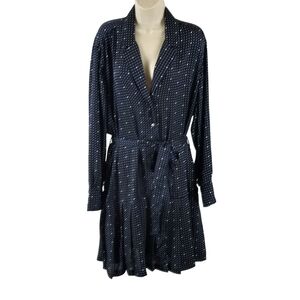 Free Assembly long sleeves navy and white polka dot dress